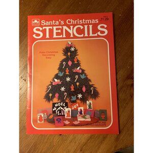 Vintage 1979 Santa's Christmas Stencils Golden Book Unused
